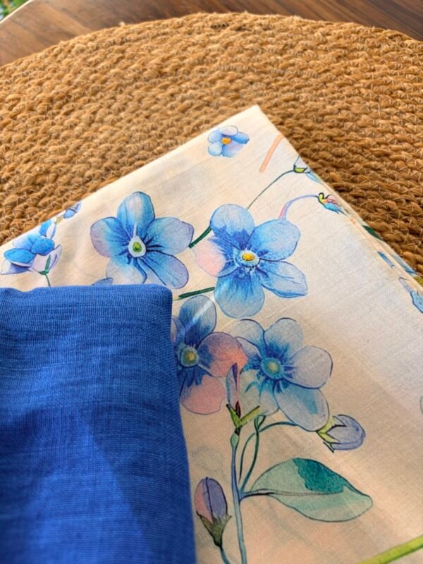 PRINTED SILK COTTON TOP AND LINEN DUPATTA - Image 5
