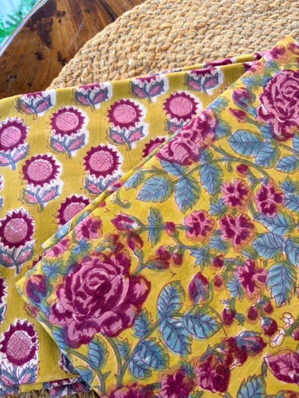 COTTON HANDBLOCK PRINTED TOP AND BOTTOM - Image 3
