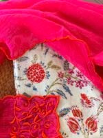 HANDBLOCK PRINTED COTTON TOP AND KOTA EMBROIDERED DUPATTA - Image 7
