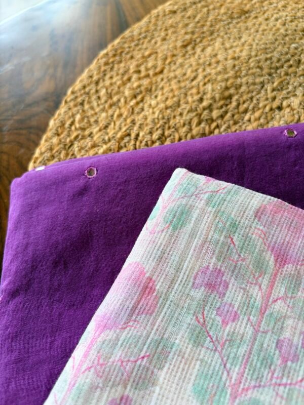 MUL CHANDERI SILK TOP AND KOTA PRINTED DUPATTA - Image 4