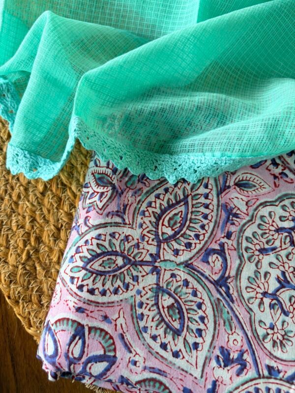 HANDBLOCK PRINTED TOP AND KOTA COTTON DUPATTA - Image 7
