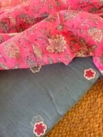 MUL CHANDERI TOP AND CHANDERI PRINTED DUPATTA