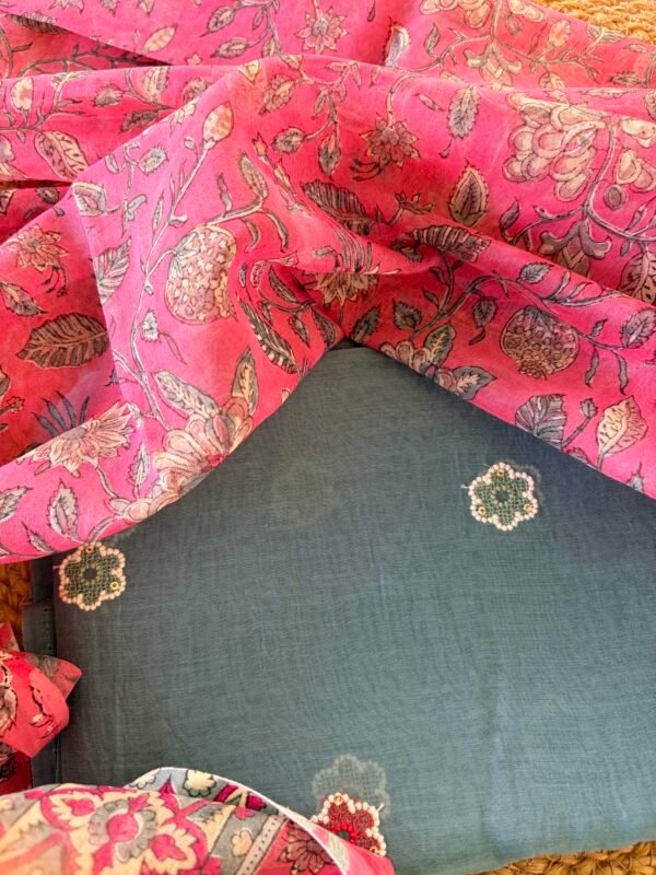 MUL CHANDERI TOP AND CHANDERI PRINTED DUPATTA - Image 5