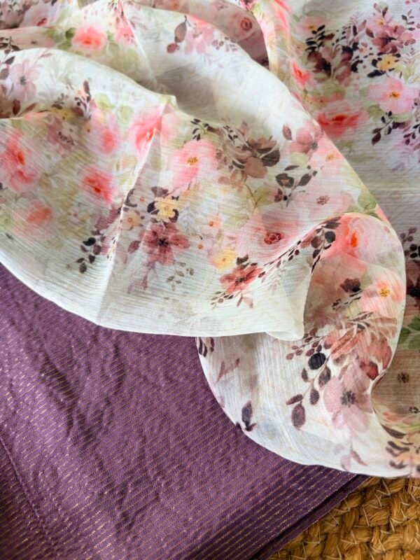 CHANDERI SILK COTTON TOP AND CHIFFION PRINTED DUPATTA - Image 3