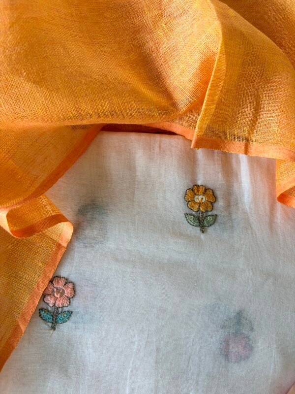 MUL CHANDERI TOP AND LINEN DUPATTA - Image 6