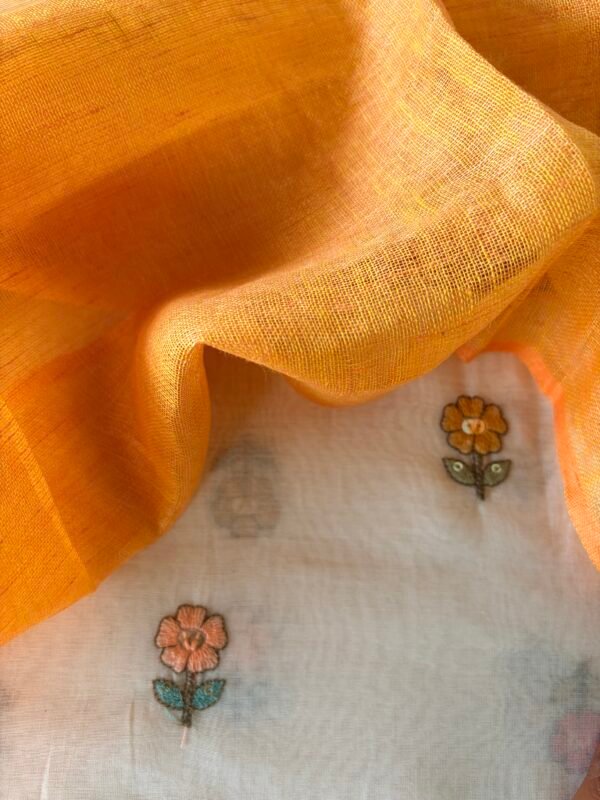 MUL CHANDERI TOP AND LINEN DUPATTA - Image 7