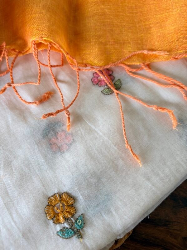 MUL CHANDERI TOP AND LINEN DUPATTA - Image 5