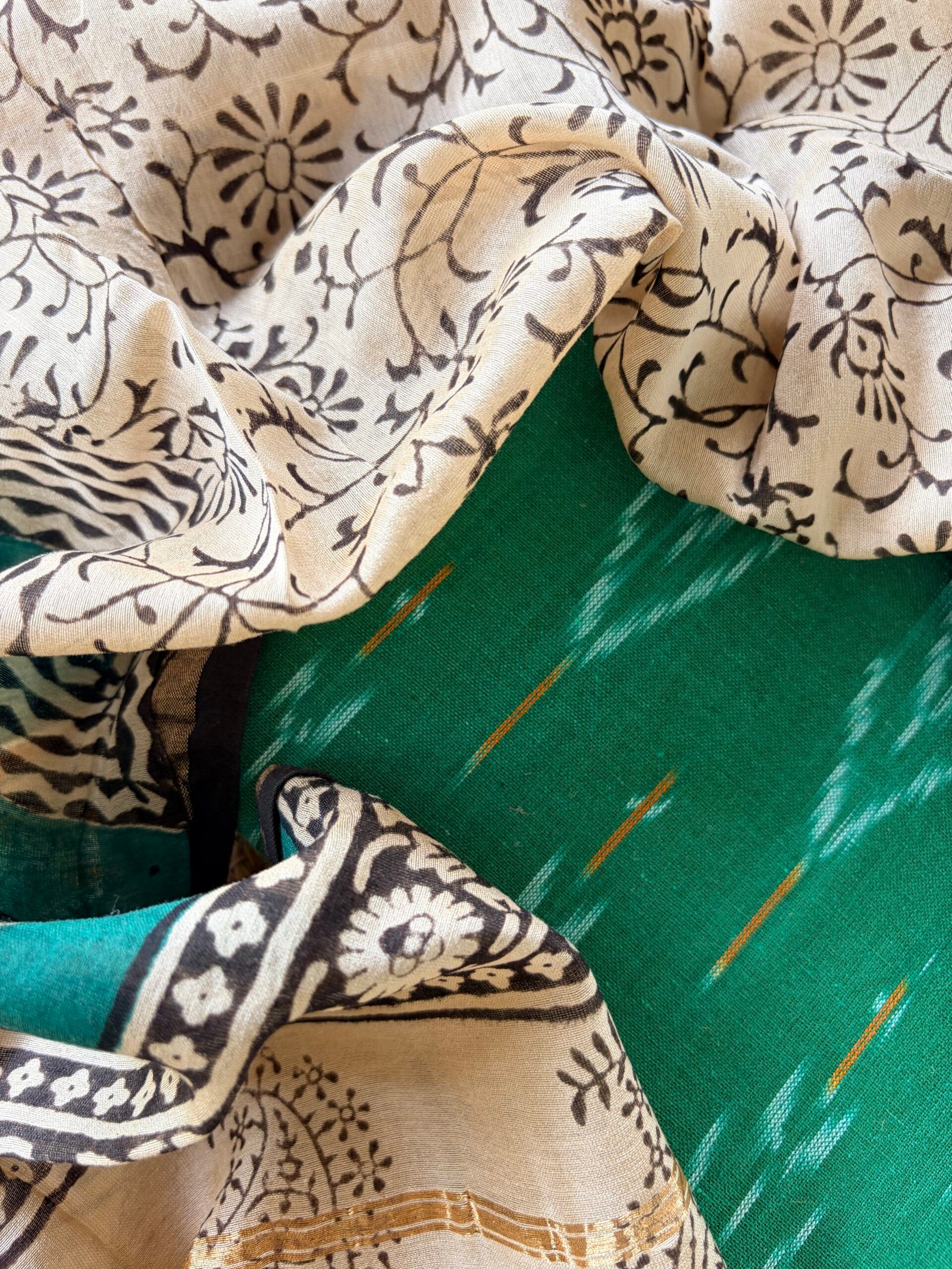 IMG_7244 IKAT COTTON TOP AND CHANDERI SILK COTTON DUPATTA - Image 1