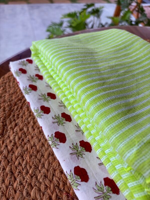 HANDBLOCK PRINTED TOP AND KOTA COTTON DUPATTA - Image 6