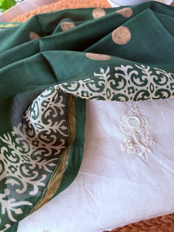 CHANDERI SILK COTTON TOP AND DUPATTA - Image 5