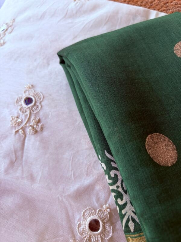CHANDERI SILK COTTON TOP AND DUPATTA - Image 2