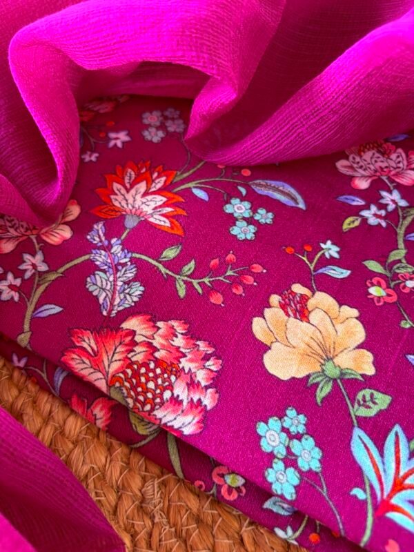PREMIUM CHANDERI PRINTED TOP AND KOTA COTTON DUPATTA - Image 5