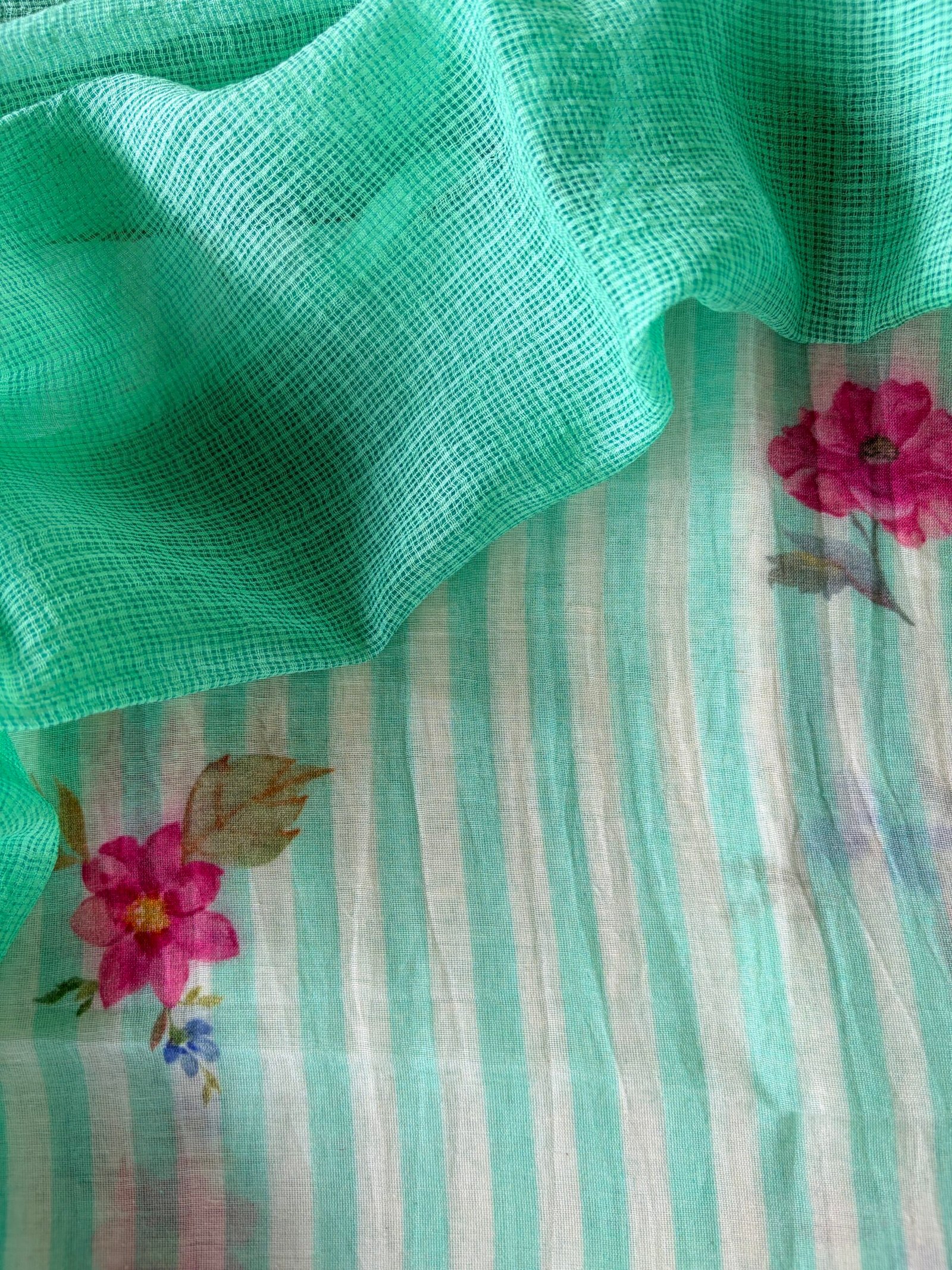 IMG_7406 MUL CHANDERI TOP AND KOTA COTTON DUPATTA - Image 1