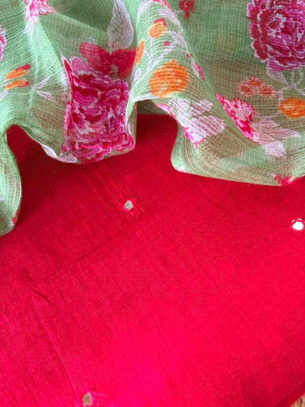 MUL CHANDERI SILK TOP AND KOTA PRINTED DUPATTA - Image 7