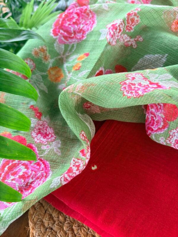 MUL CHANDERI SILK TOP AND KOTA PRINTED DUPATTA - Image 5