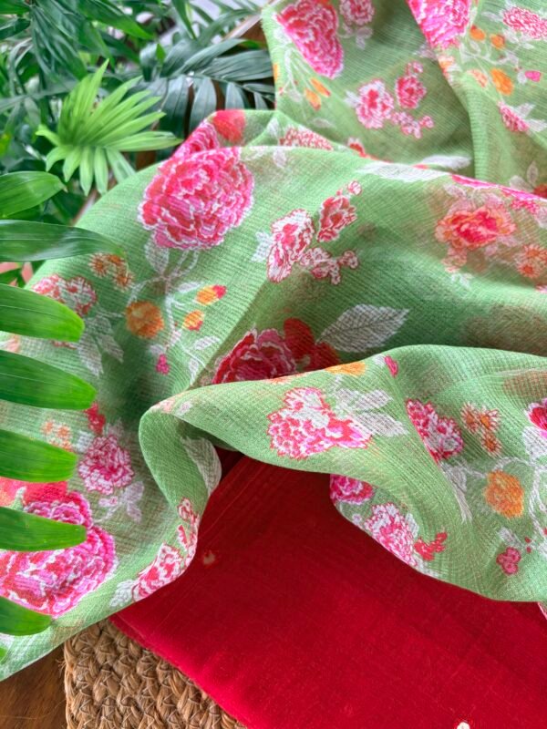 MUL CHANDERI SILK TOP AND KOTA PRINTED DUPATTA - Image 3