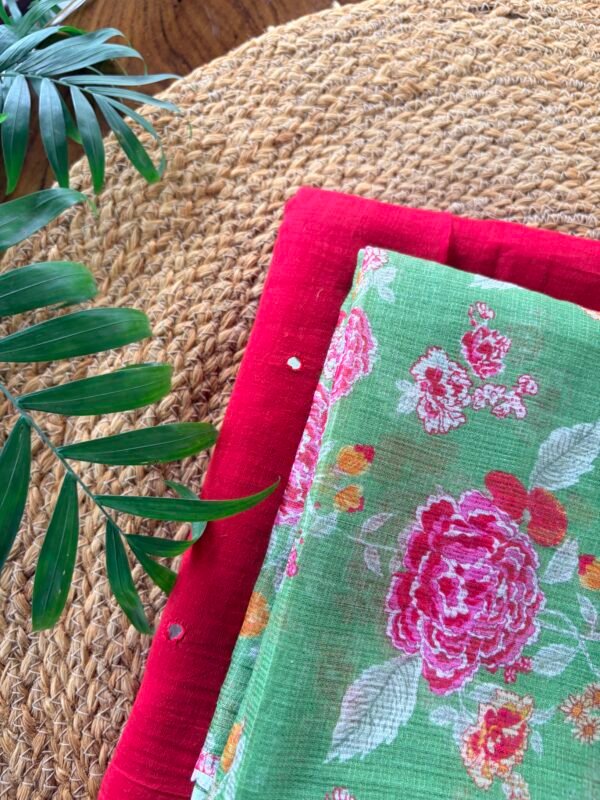 MUL CHANDERI SILK TOP AND KOTA PRINTED DUPATTA - Image 2
