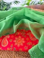 PRINTED MUL COTTON TOP SCALLOPED KOTA COTTON DUPATTA AND BOTTOM - Image 5