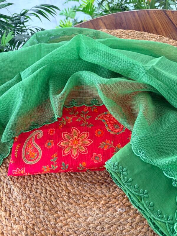PRINTED MUL COTTON TOP SCALLOPED KOTA COTTON DUPATTA AND BOTTOM - Image 6