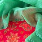 PRINTED MUL COTTON TOP SCALLOPED KOTA COTTON DUPATTA AND BOTTOM