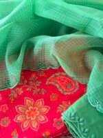PRINTED MUL COTTON TOP SCALLOPED KOTA COTTON DUPATTA AND BOTTOM