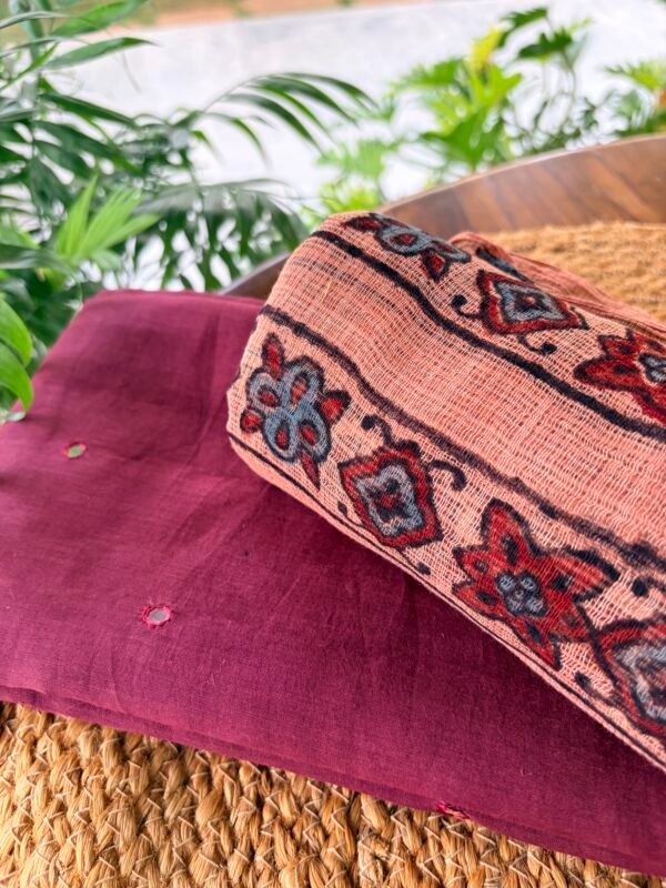 MUL CHANDERI TOP AND AJRAK KOTA  COTTON DUPATTA - Image 2