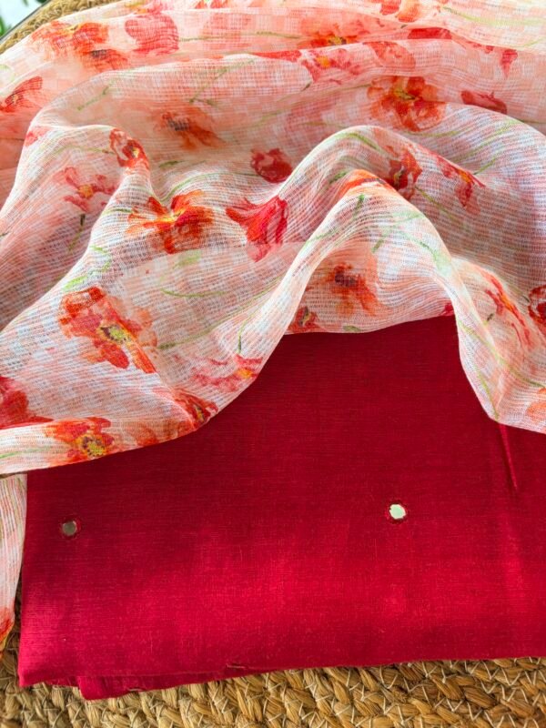 MUL CHANDERI TOP AND PRINTED KOTA COTTON DUPATTA - Image 5