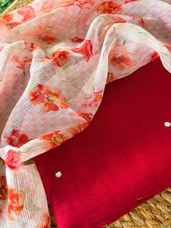 MUL CHANDERI TOP AND PRINTED KOTA COTTON DUPATTA - Image 6