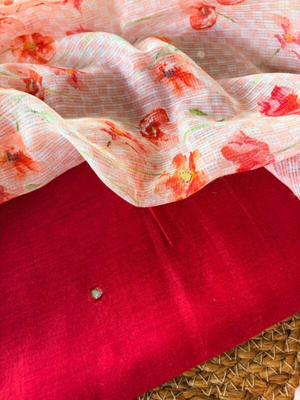 MUL CHANDERI TOP AND PRINTED KOTA COTTON DUPATTA - Image 3