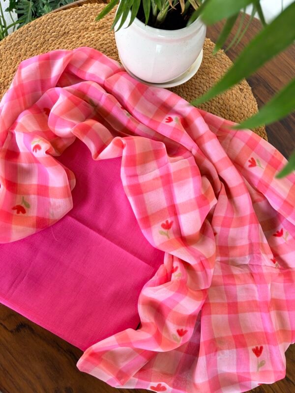 SILK COTTON TOP AND CHIFFION PRINTED DUPATTA - Image 5