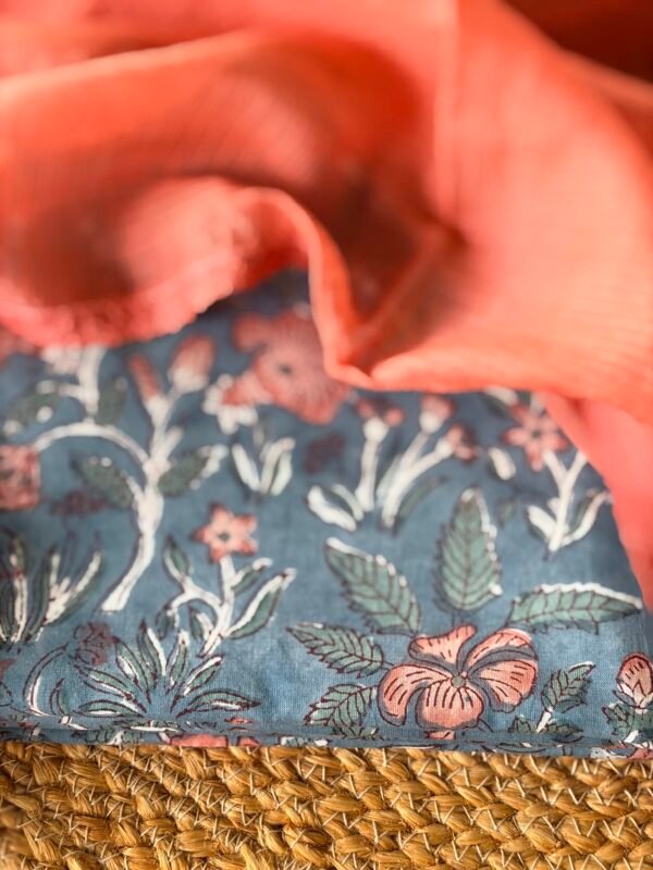 HANDBLOCK PRINTED TOP AND KOTA COTTON DUPATTA - Image 3