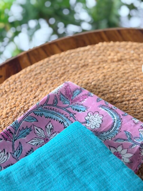 HANDBLOCK PRINTED TOP AND KOTA COTTON DUPATTA - Image 2