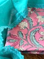 HANDBLOCK PRINTED TOP AND KOTA COTTON DUPATTA