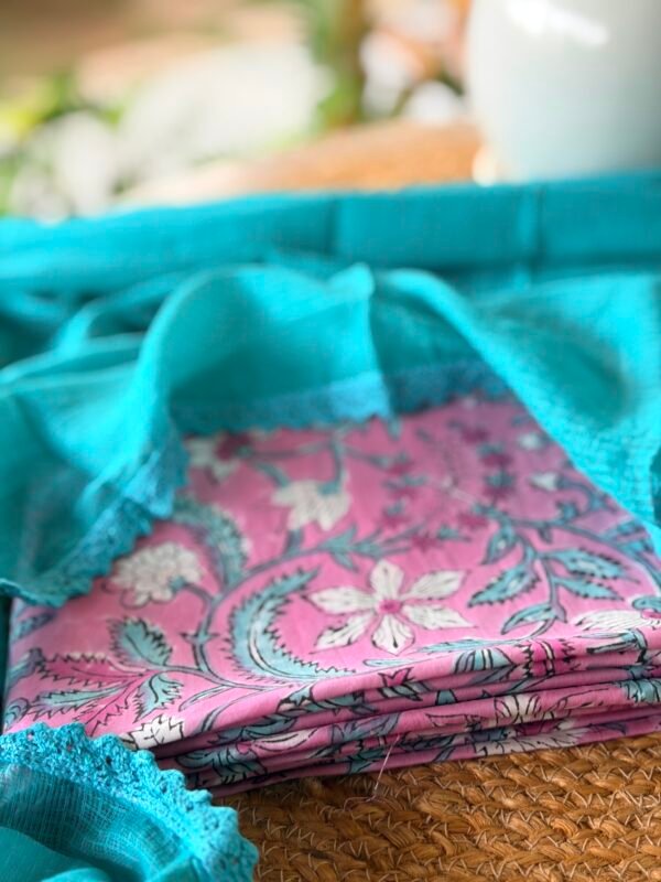 HANDBLOCK PRINTED TOP AND KOTA COTTON DUPATTA - Image 4