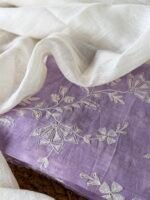 EMBROIDERED MUL CHANDERI TOP AND LINEN DUPATTA - Image 2