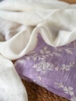 EMBROIDERED MUL CHANDERI TOP AND LINEN DUPATTA - Image 7