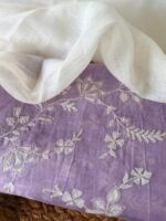 EMBROIDERED MUL CHANDERI TOP AND LINEN DUPATTA - Image 4