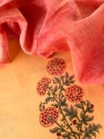 HANDBLOCK PRINTED TOP AND LINEN DUPATTA - Image 4