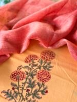 HANDBLOCK PRINTED TOP AND LINEN DUPATTA - Image 2