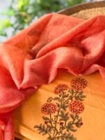 HANDBLOCK PRINTED TOP AND LINEN DUPATTA - Image 6