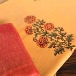 HANDBLOCK PRINTED TOP AND LINEN DUPATTA