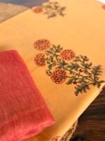 HANDBLOCK PRINTED TOP AND LINEN DUPATTA