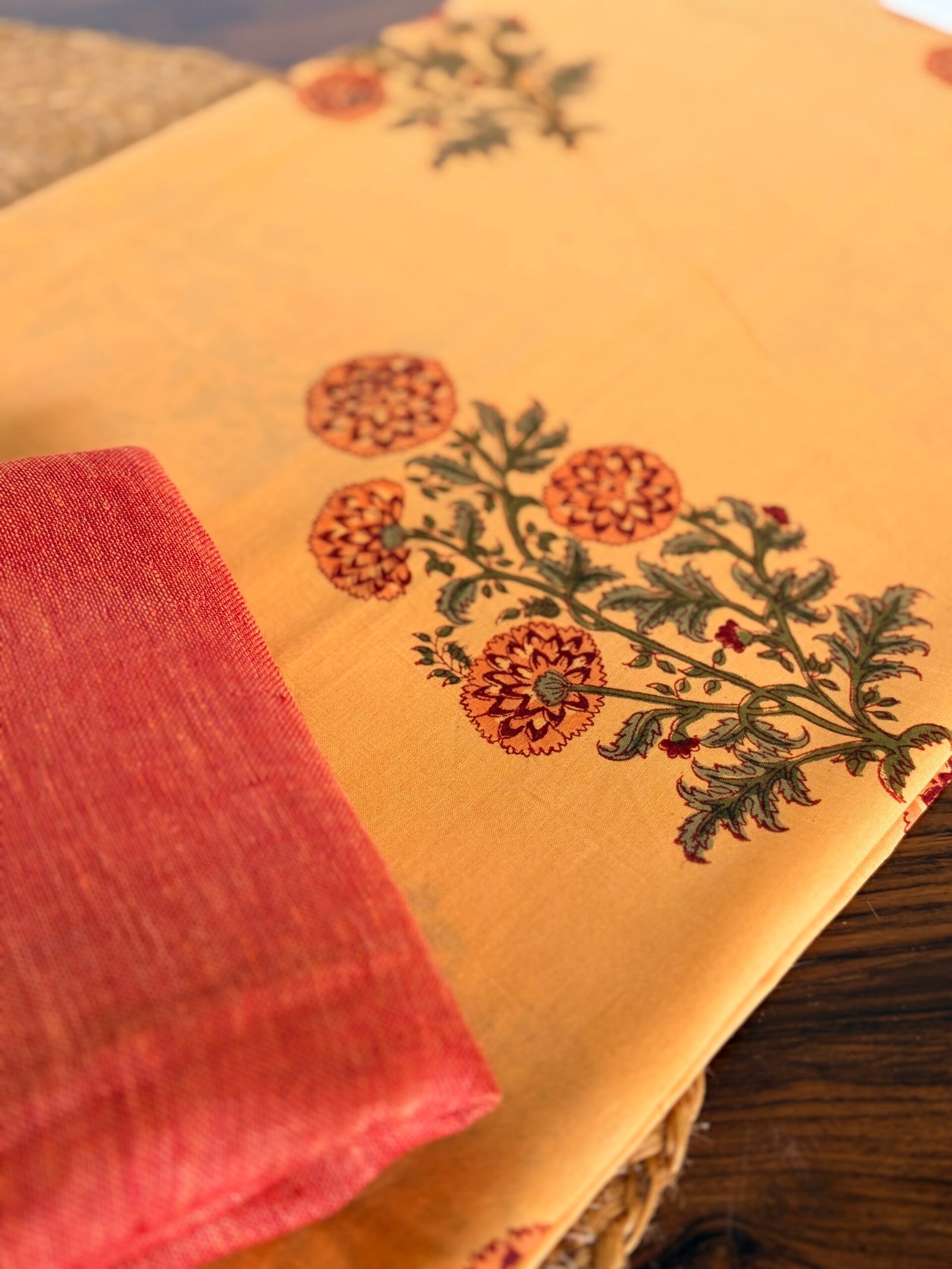 IMG_7730 HANDBLOCK PRINTED TOP AND LINEN DUPATTA - Image 1