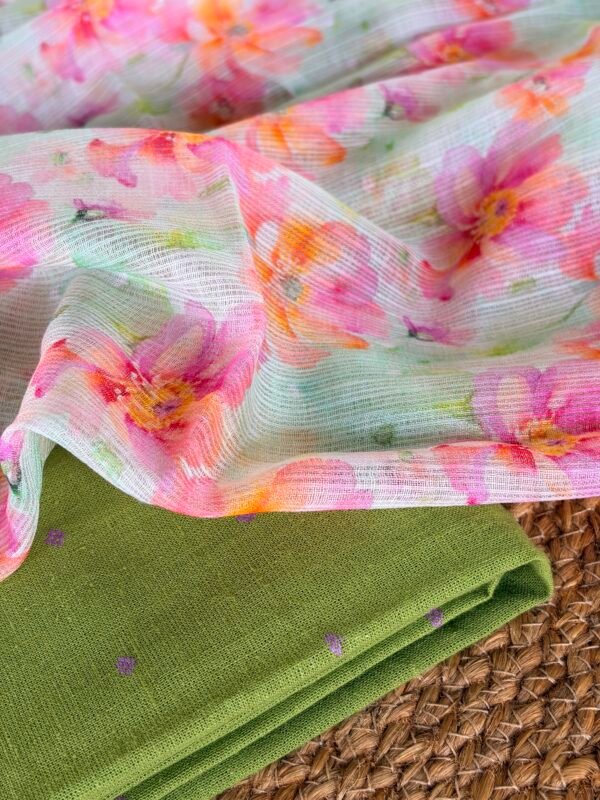 LINEN COTTON TOP AND KOTA PRINTED DUPATTA - Image 3