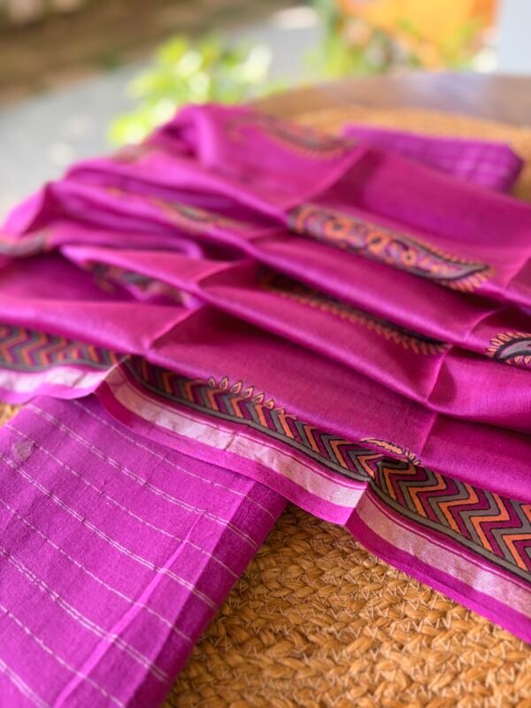 PURE JAMDHANI COTTON TOP AND CHANDERI PRINTED DUPATTA - Image 3