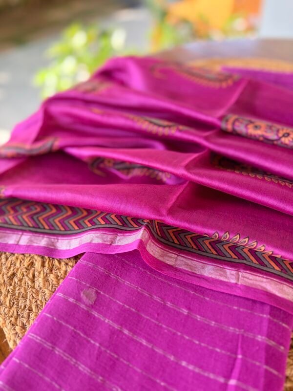 PURE JAMDHANI COTTON TOP AND CHANDERI PRINTED DUPATTA - Image 5