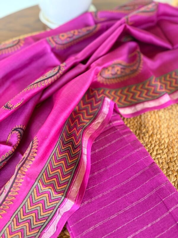 PURE JAMDHANI COTTON TOP AND CHANDERI PRINTED DUPATTA - Image 2