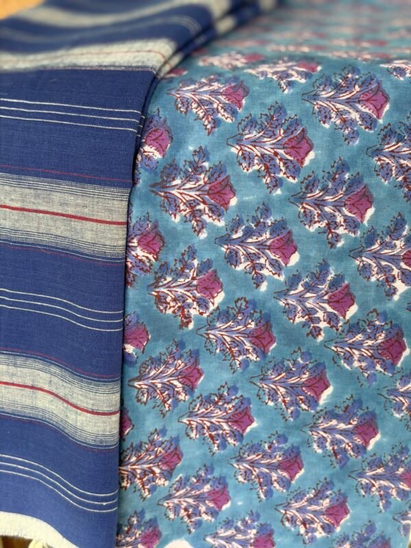 HANDBLOCK PRINTED COTTON TOP AND COTTON DUPATTA - Image 5