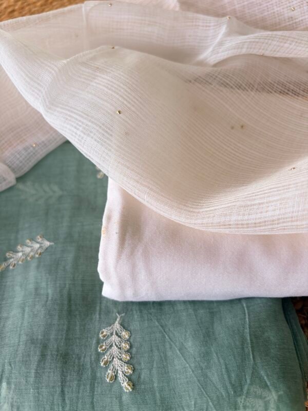 EMBROIDERED MUL CHANDERI FULL SET - Image 3