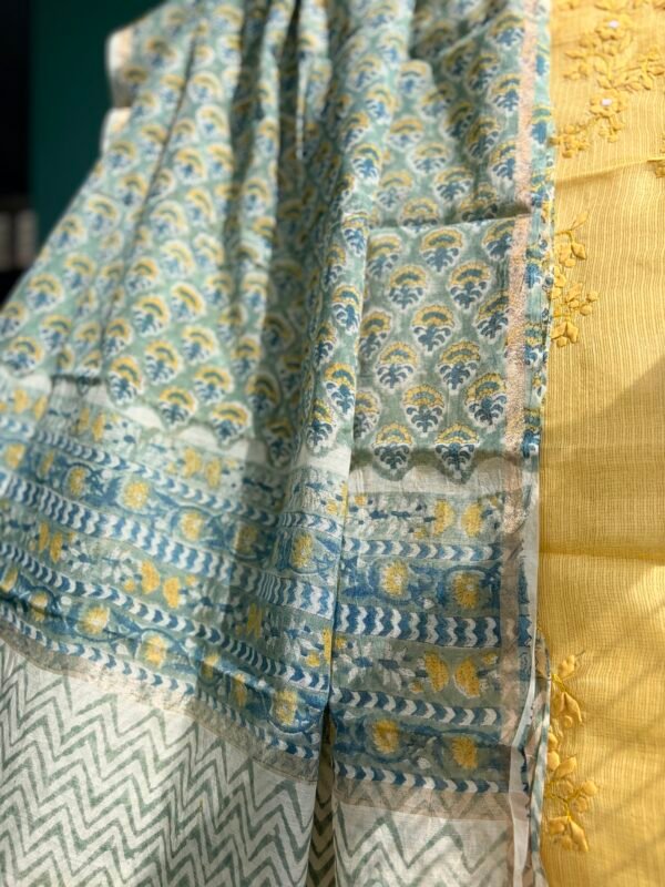 PATTI KA KAAM SILK KOTA TOP AND CHANDERI PRINTED DUPATTA - Image 3
